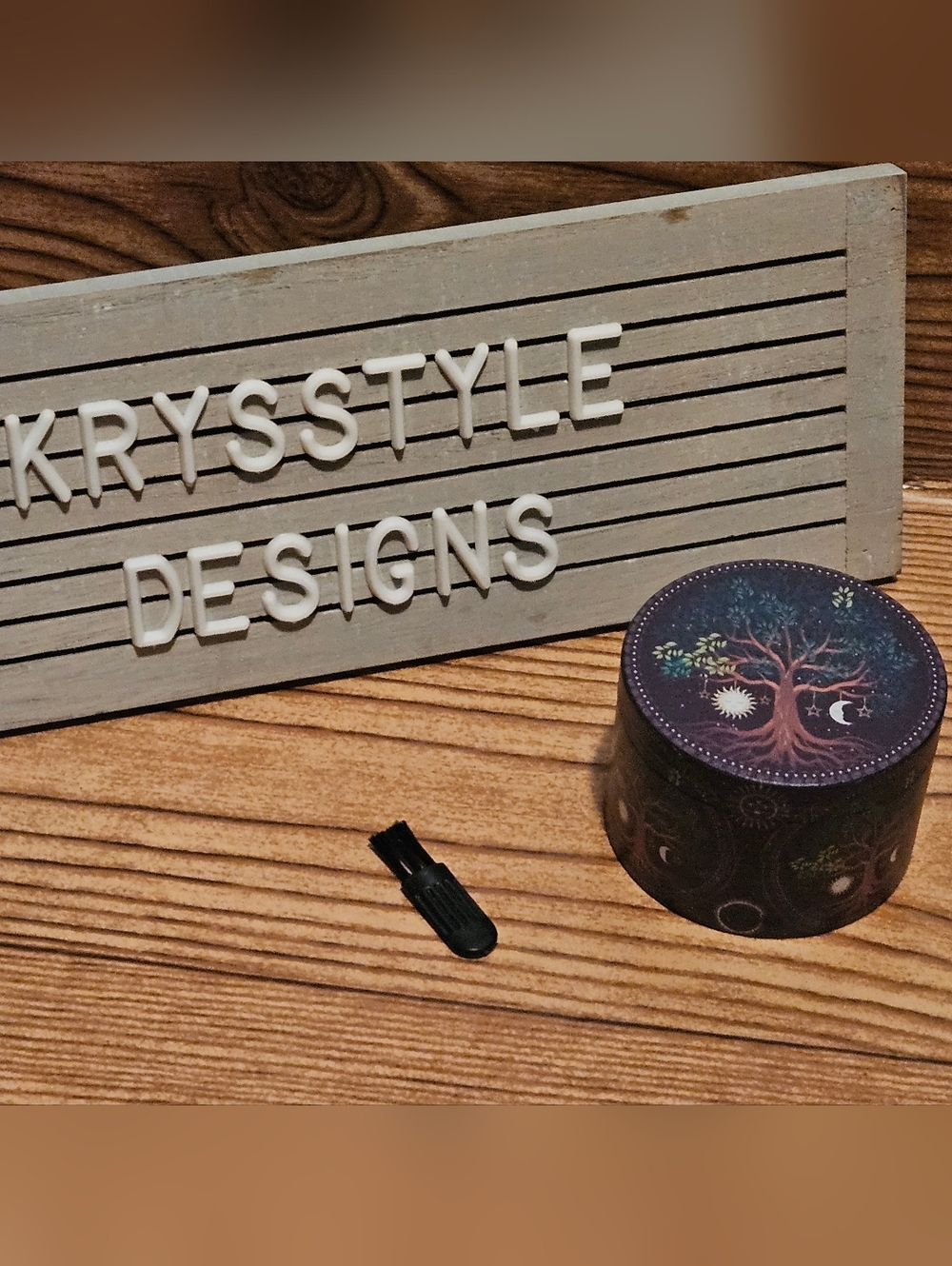 Metal Herb Spice Grinder Tree Of Life Sun Moon